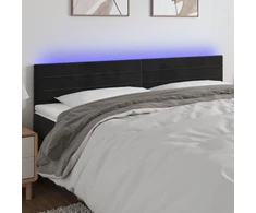 Galvūgalis su LED, juodos spalvos, 160x5x78/88cm, aksomas