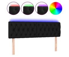 Galvūgalis su LED, juodos spalvos, 160x7x78/88cm, aksomas