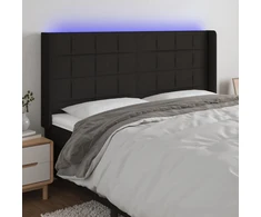 Galvūgalis su LED, juodos spalvos, 163x16x118/128cm, audinys