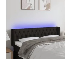 Galvūgalis su LED, juodos spalvos, 163x16x78/88cm, audinys