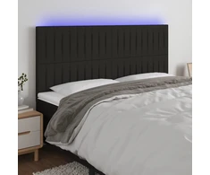 Galvūgalis su LED, juodos spalvos, 180x5x118/128cm, audinys