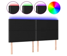 Galvūgalis su LED, juodos spalvos, 180x5x118/128cm, audinys