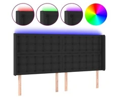 Galvūgalis su LED, juodos spalvos, 183x16x118/128 cm