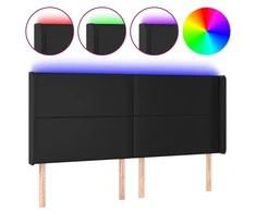 Galvūgalis su LED, juodos spalvos, 183x16x118/128 cm