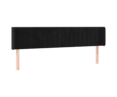 Galvūgalis su LED, juodos spalvos, 183x16x78/88cm, aksomas