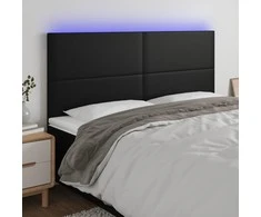 Galvūgalis su LED, juodos spalvos, 200x5x118/128 cm