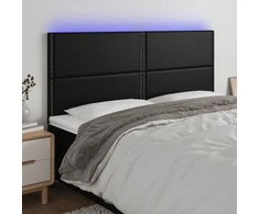 Galvūgalis su LED, juodos spalvos, 200x5x118/128 cm
