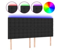 Galvūgalis su LED, juodos spalvos, 200x5x118/128 cm