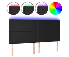 Galvūgalis su LED, juodos spalvos, 200x5x118/128 cm