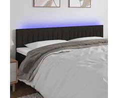 Galvūgalis su LED, juodos spalvos, 200x5x78/88cm, audinys
