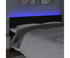 Galvūgalis su LED, juodos spalvos, 200x5x78/88cm, audinys