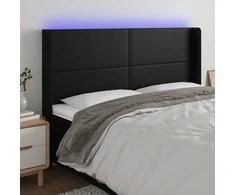 Galvūgalis su LED, juodos spalvos, 203x16x118/128 cm