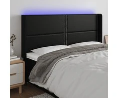Galvūgalis su LED, juodos spalvos, 203x16x118/128 cm