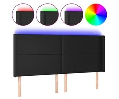 Galvūgalis su LED, juodos spalvos, 203x16x118/128 cm