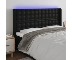 Galvūgalis su LED, juodos spalvos, 203x16x118/128 cm