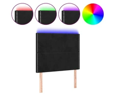 Galvūgalis su LED, juodos spalvos, 80x5x118/128cm, aksomas
