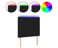 Galvūgalis su LED, juodos spalvos, 80x5x118/128cm, audinys