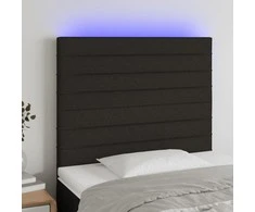 Galvūgalis su LED, juodos spalvos, 80x5x118/128cm, audinys