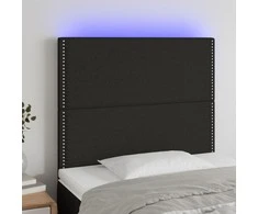 Galvūgalis su LED, juodos spalvos, 80x5x118/128cm, audinys