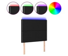 Galvūgalis su LED, juodos spalvos, 80x5x118/128cm, audinys
