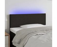 Galvūgalis su LED, juodos spalvos, 80x5x78/88cm, audinys