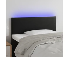 Galvūgalis su LED, juodos spalvos, 80x5x78/88cm, dirbtinė oda