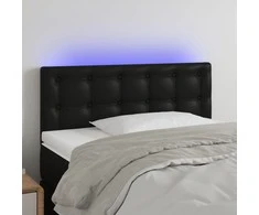 Galvūgalis su LED, juodos spalvos, 80x5x78/88cm, dirbtinė oda