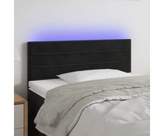 Galvūgalis su LED, juodos spalvos, 80x5x78/88cm, aksomas