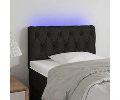 Galvūgalis su LED, juodos spalvos, 80x7x78/88cm, audinys