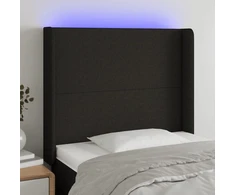 Galvūgalis su LED, juodos spalvos, 83x16x118/128cm, audinys