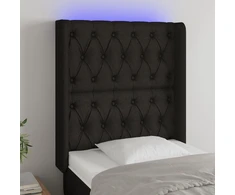 Galvūgalis su LED, juodos spalvos, 83x16x118/128cm, audinys
