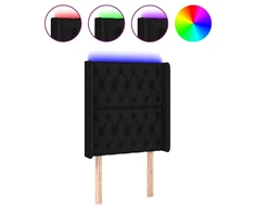 Galvūgalis su LED, juodos spalvos, 83x16x118/128cm, audinys