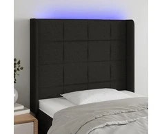 Galvūgalis su LED, juodos spalvos, 83x16x118/128cm, audinys