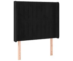 Galvūgalis su LED, juodos spalvos, 83x16x118/128cm, aksomas