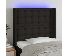 Galvūgalis su LED, juodos spalvos, 83x16x118/128cm, audinys