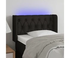 Galvūgalis su LED, juodos spalvos, 83x16x78/88cm, audinys