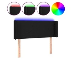 Galvūgalis su LED, juodos spalvos, 83x16x78/88cm, audinys