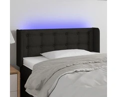 Galvūgalis su LED, juodos spalvos, 83x16x78/88cm, audinys