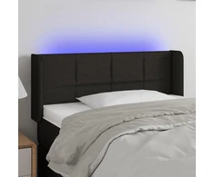 Galvūgalis su LED, juodos spalvos, 83x16x78/88cm, audinys