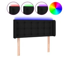 Galvūgalis su LED, juodos spalvos, 83x16x78/88cm, audinys