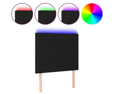 Galvūgalis su LED, juodos spalvos, 90x5x118/128cm, audinys