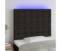 Galvūgalis su LED, juodos spalvos, 90x5x118/128cm, audinys