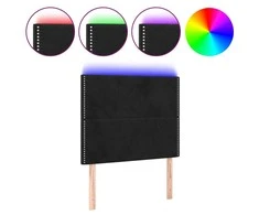 Galvūgalis su LED, juodos spalvos, 90x5x118/128cm, aksomas