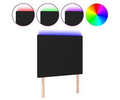 Galvūgalis su LED, juodos spalvos, 90x5x118/128cm, audinys