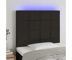 Galvūgalis su LED, juodos spalvos, 90x5x118/128cm, audinys