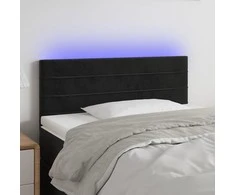 Galvūgalis su LED, juodos spalvos, 90x5x78/88cm, aksomas