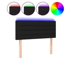 Galvūgalis su LED, juodos spalvos, 90x5x78/88cm, audinys