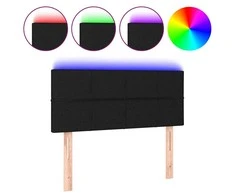 Galvūgalis su LED, juodos spalvos, 90x5x78/88cm, audinys
