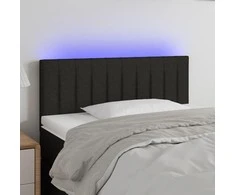 Galvūgalis su LED, juodos spalvos, 90x5x78/88cm, audinys