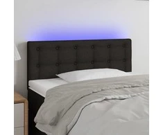 Galvūgalis su LED, juodos spalvos, 90x5x78/88cm, audinys